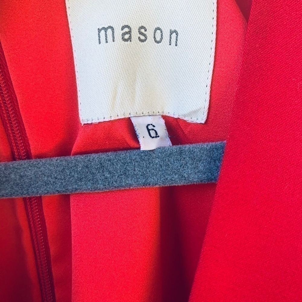 Mason Cocktail Black and Red Color Block Dress 6 - Picture 2 of 5